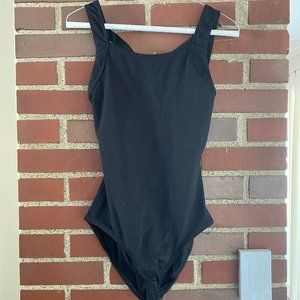 Natalie Strappy Back Cross-back Black Leotard